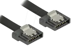 Cable SATA FLEXI 6 Gb/s 10 cm black metal