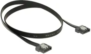 Cable SATA FLEXI 6 Gb/s 100cm black metal