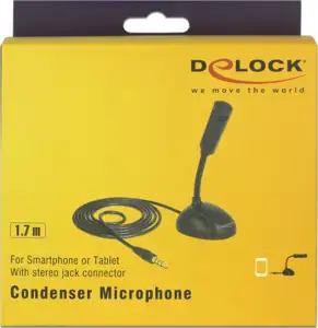 Condenser Microphone Omni-Directional, 3.5mm, -32 dB, 2.2 kOhm, 100 Hz - 13 kHz, 55x64x143 mm
