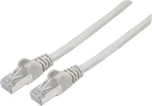 S/FTP 26 AWG, CAT7 Raw Cable, CAT6a Modular plugs, 1 m, Gray
