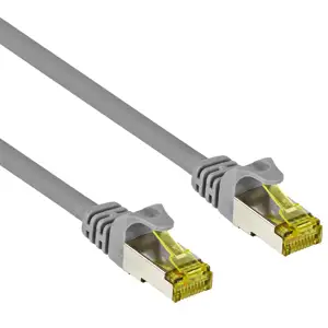 S/FTP 26 AWG, CAT7 Raw Cable, CAT6a Modular plugs, 15 m, Gray