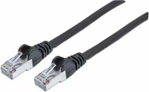 S/FTP 26 AWG, CAT7 Raw Cable, CAT6a Modular plugs, 0.25 m, Black