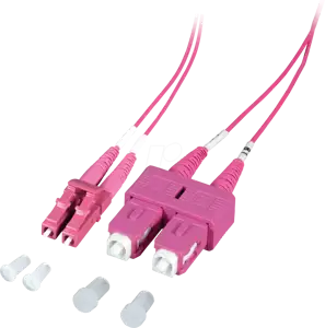 Duplex Jumper LC/SC, 50/125µ, 2m, OM4, LSZH, violet
