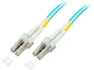 Duplex Jumper LC/LC 50/125µ, 0,5 m, OM3, LSZH, aqua