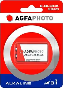 9V, Alkaline, 6LR61, White/Red