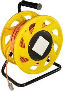 CAT.6A 500MHz LAN Cable on Spool with Cat.6A Keystone Jack and Face Plate, 60m, orange