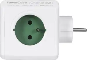 PowerCube Original 4 gniazda 2x USB zelena