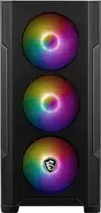 MSI MAG FORGE M100A computer case Micro Tower Black, Transparent