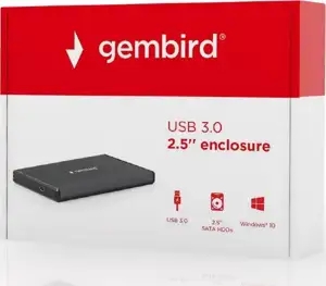 Gembird EE2-U3S-3 storage drive enclosure HDD enclosure Black 2.5
