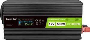 Green Cell Power Inverter LCD voltage converter 12V 500W/1000W Car converter with display - pure sine