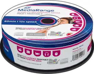 MediaRange CD-R AUDIO 700mb 80Min 48x 25er Cakebox