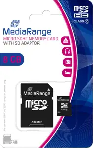 Micro SDHC Card 8GB Class 10 with SD adaptor