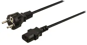 Transmedia N 5, Power Cable Schuko plug - IEC 320 C13 Jack black 1,5 m