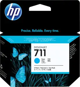 HP 711 3-pack 29-ml Cyan Ink Cartridges