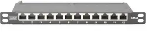 DIGITUS Cat.6A Slim Patchpanel,geschirmt,12-Port,0,5HE,10
