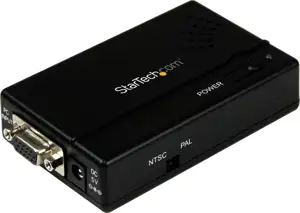 StarTech.com High Resolution VGA to Composite (RCA) or S-Video Converter - PC to TV Video Adapter - 1600x1200 RGB to TV (VGA2VID) - video converter - black