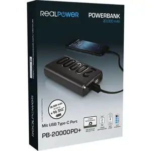 RealPower Powerbank PB-20000 PD+ Nutopia 20.000mAh