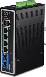 TRENDnet Switch 6-port Industrial Gbit L2 Managed PoE++ DIN