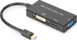 DIGITUS DisplayPortkonverterkabel mDP->HDMI+DVI+VGA 0.2m