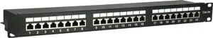 24-Port Cat.5e Shielded Patch Panel, Black