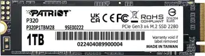 Patriot P320 512GB M.2 NVMe SSD PCIe Gen 3 x4