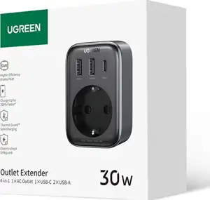 Ugreen Nexode 4in1 USB socket 30W with 2xUSB, 1xUSB-C and Quick Charge