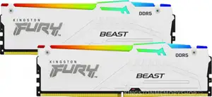 Kingston 32GB 6400MT/s DDR5 CL32 DIMM (Kit of 2) FURY Beast White RGB EXPO, EAN: 740617343007