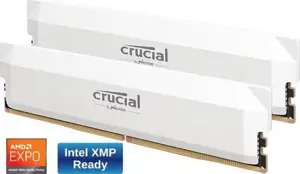 Crucial Pro Overclocking 32GB Kit (2x16GB) DDR5-6000 UDIMM CL36 White (16Gbit), EAN: 649528943019