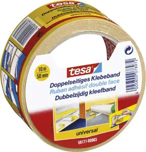 Traka ljepljiva obostrana 50mm/10m Universal Tesa 56171 bijela blister