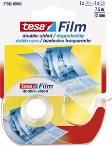 Traka ljepljiva obostrana 12mm/7,5m+stalak Tesa 57912 blister
