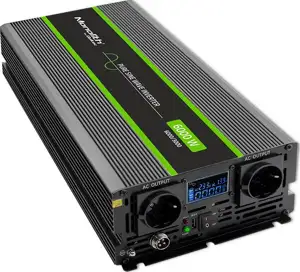 Qoltec 51923 Pure Sine Wave Inverter Monolith | 3000W | 6000W | 24V to 230V | LCD