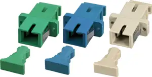 Opt. adapter SC simplex Ž/Ž, singlemode, ceramic sleeve, plavi
