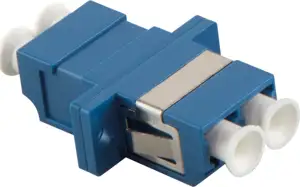 Opt. adapter LC duplex Ž/Ž, singlemode, ceramic sleeve, plavi