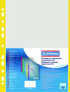 Fascikl uložni A4 rub žuti 40my pk100 Donau 1774100PL-11