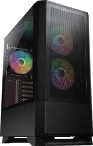COUGAR | MX430 Mesh RGB Black | PC Case | Mid Tower / Mesh Front Panel / 3 x ARGB Fans / 4mm TG Left Panel