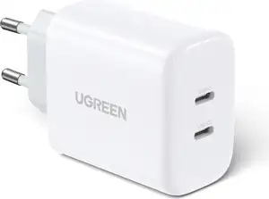 Kućni punjač UGREEN, 40W, USB-C+USB-C PD, bijeli
