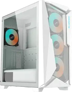 GIGABYTE C301 GLASS USB 3.1 Gen2 Type-C ARGB Illuminated Case, E-ATX White