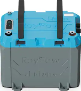 RoyPow LifePo4, Baterija-B24100, 24V, 100Ah, težina 22kg, IP67, Bluetooth, aplikacija za mobitel.