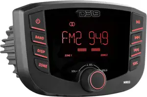 Marine radio DS18, MRX2,4x40W RMS, LCD 3
