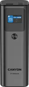 CANYON power bank PB-2010 TFT 27000 mAh 97.2Wh PD140W QC 3.0 Dark Grey