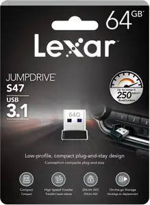 USB Flash Drive Lexar JumpDrive S47, 64GB, USB 3.1, 250 MB/s