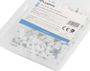 Obujmica PVC za kabel do 7 mm, sa čavlićem, bijela, pak. 100 kom.