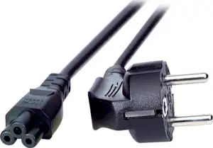 Kabel za napajanje, IEC320 C5 Ž ravni -> Schuko M kutni 3,0 m, crni