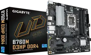 GIGABYTE MB B760M D3HP DDR4 (LGA1700, 4x DDR4 128GB, 1x PCI-E 4.0 x16x16, 2x PCI-E 3.0 x1x1, 2x M.2 PCIe 4.0, 4x SATA, 2x USB 2.0, 1x DP, 1x HDMI, GbE LAN, mATX, Retail)