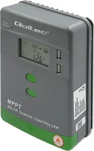 Qoltec Solar MPPT Charge Controller with Temperature Sensor 20A |12V/24V | LCD | 2 x USB