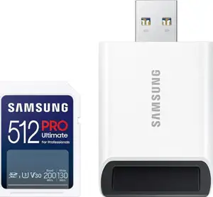 SD Card 512GB Samsung SDXC PRO Ultimate CL10 Reader retail