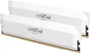 Crucial DRAM Crucial Pro OC Overclocking 32GB Kit (2X16GB) DDR5-6400 UDIMM CL38 White, CP2K16G64C38U5W