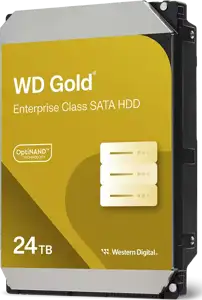 WD 24TB GOLD hard drive, 7200 rpm, 512MB