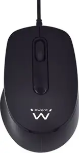 Mouse Ewent Optical with Silent Click, 1000dpi, black, USB