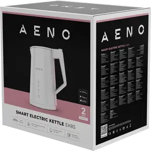 AENO Electric Kettle EK8S Smart: 1850-2200W, 1.7L, Strix, Double-walls, Temperature Control, Keep warm Function, Control via Wi-Fi, LED-display, Non-heating body, Auto Power Off, Dry tank Protection